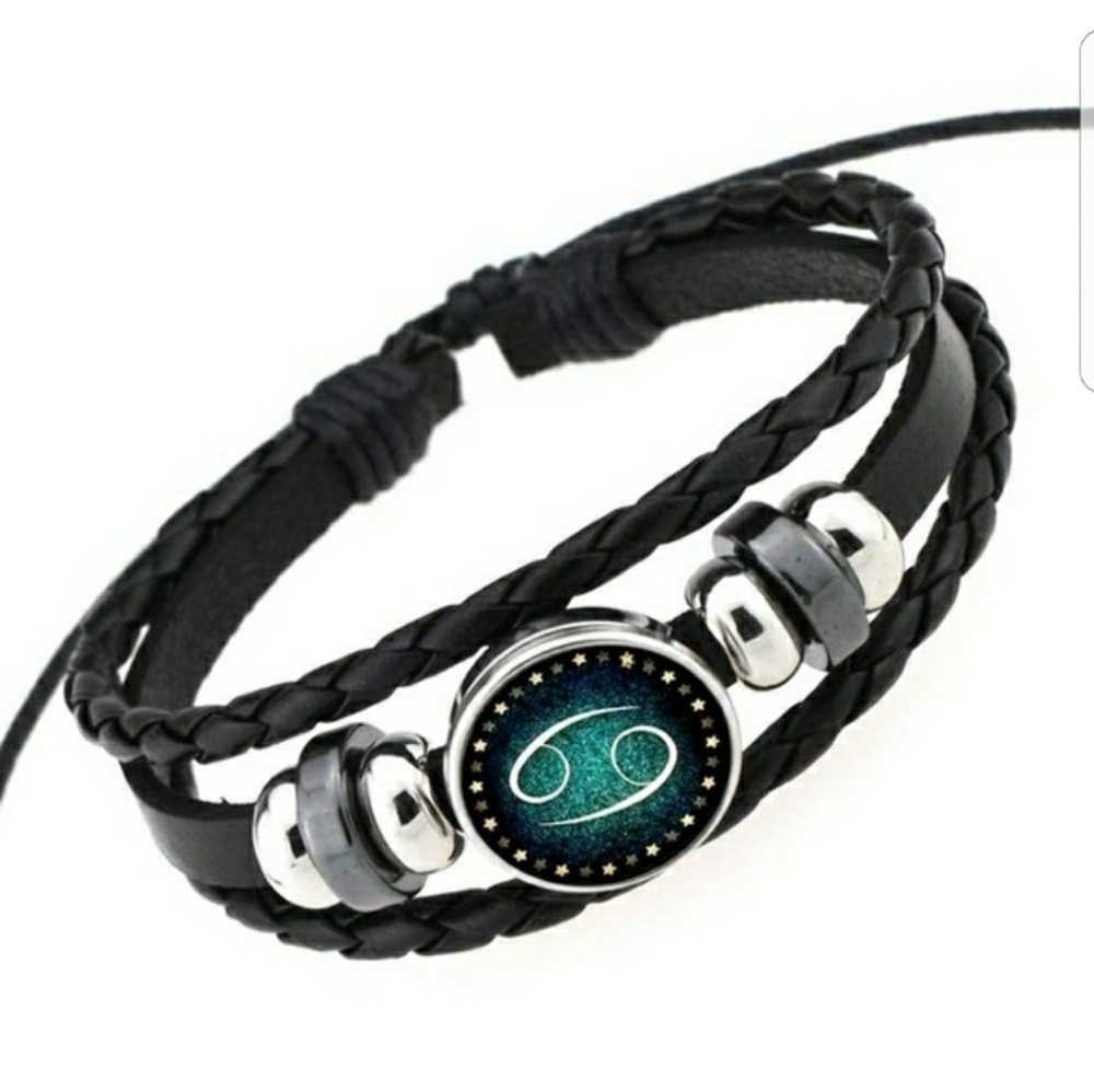 Leather Cancer Bracelet